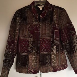Christopher & Banks Tapestry Petite Jacket
